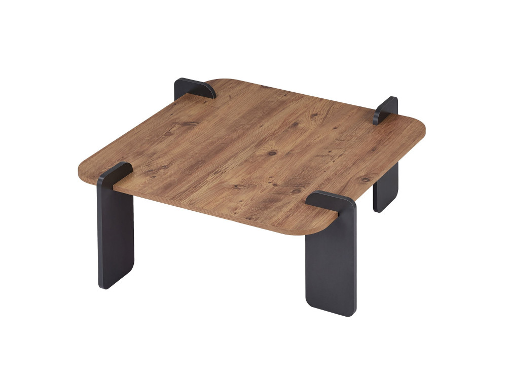 Table basse en bois "Marais" - 90 x 90 x 35 cm - Marron clair
