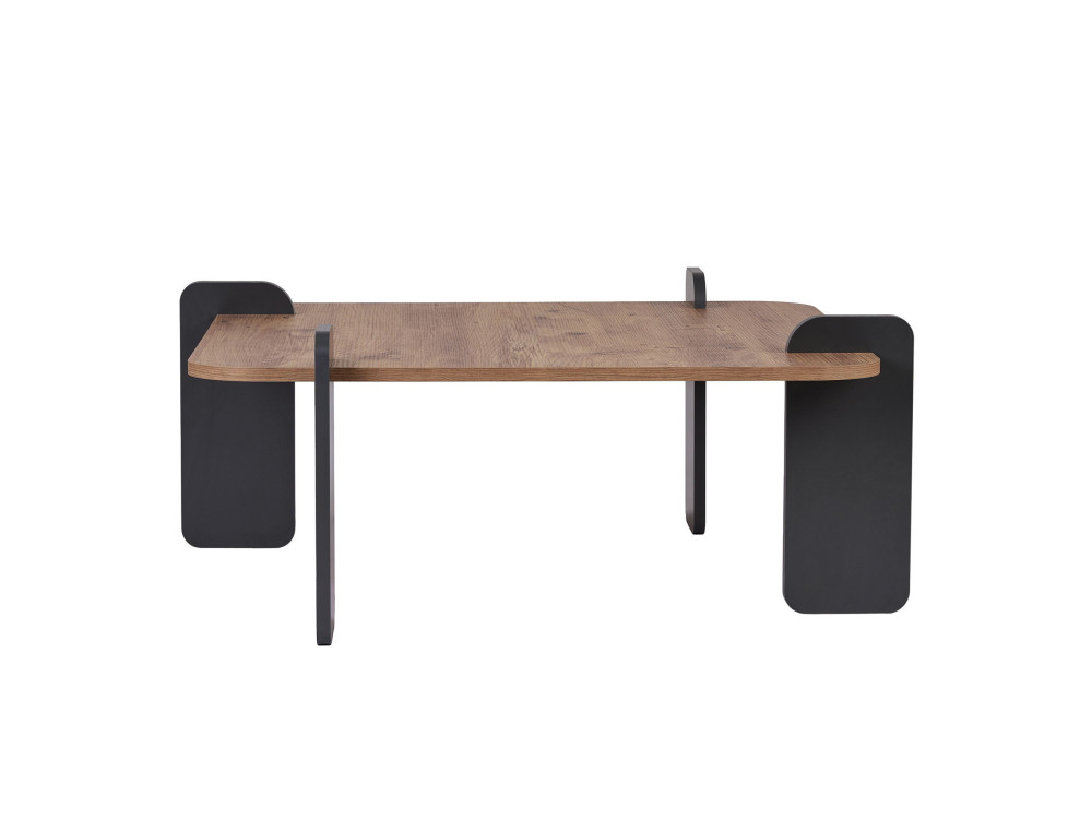 Table basse en bois "Marais" - 90 x 90 x 35 cm - Marron clair