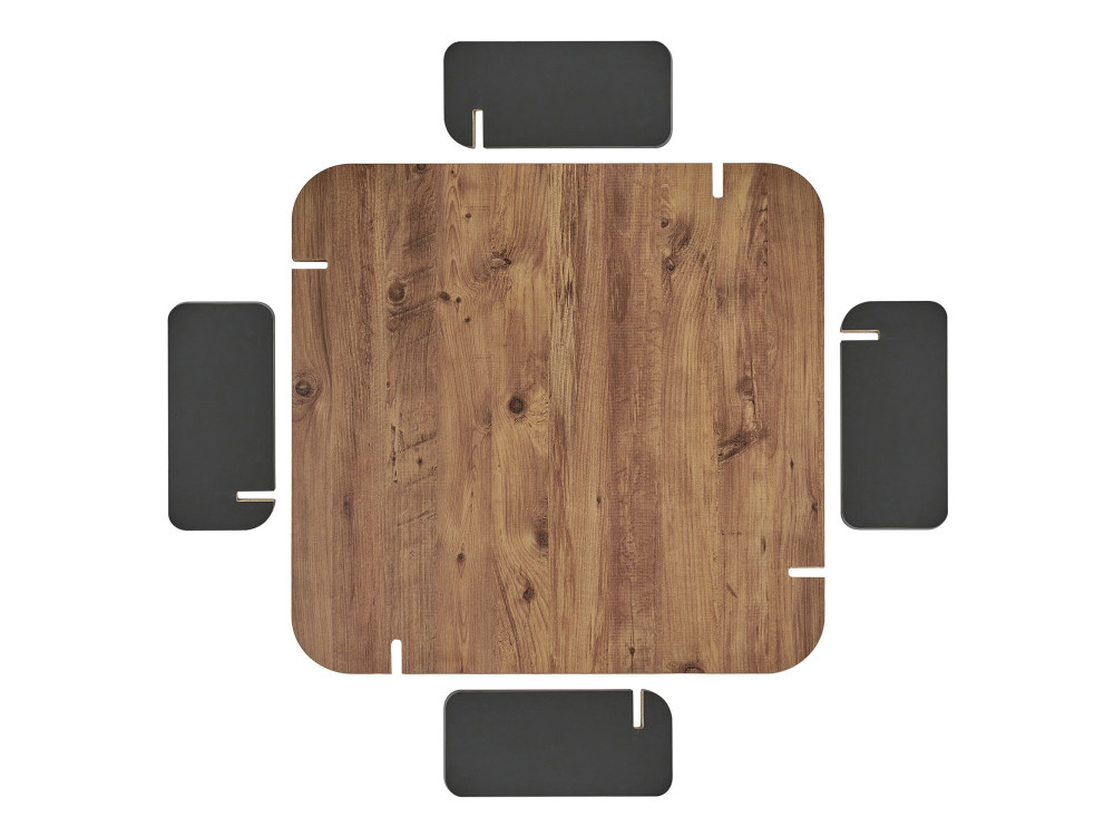 Table basse en bois "Marais" - 90 x 90 x 35 cm - Marron clair