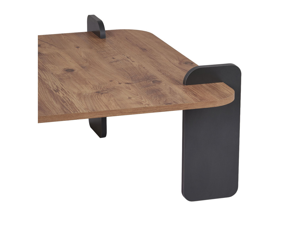 Table basse en bois "Marais" - 90 x 90 x 35 cm - Marron clair