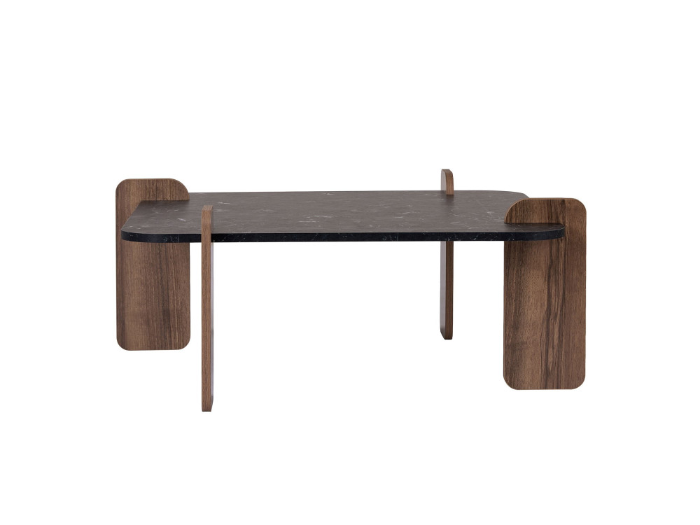 Table basse en bois "Marais" - 90 x 90 x 35 cm - Noir
