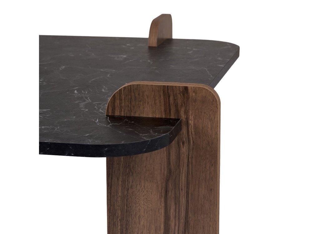 Table basse en bois "Marais" - 90 x 90 x 35 cm - Noir