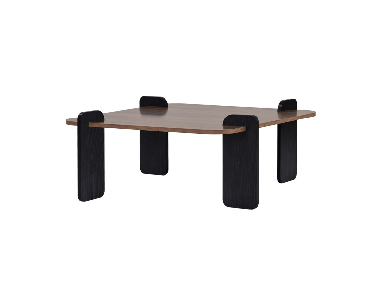 Table basse en bois "Marais" - 90 x 90 x 35 cm - Marron