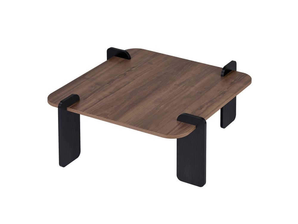 Table basse en bois "Marais" - 90 x 90 x 35 cm - Marron