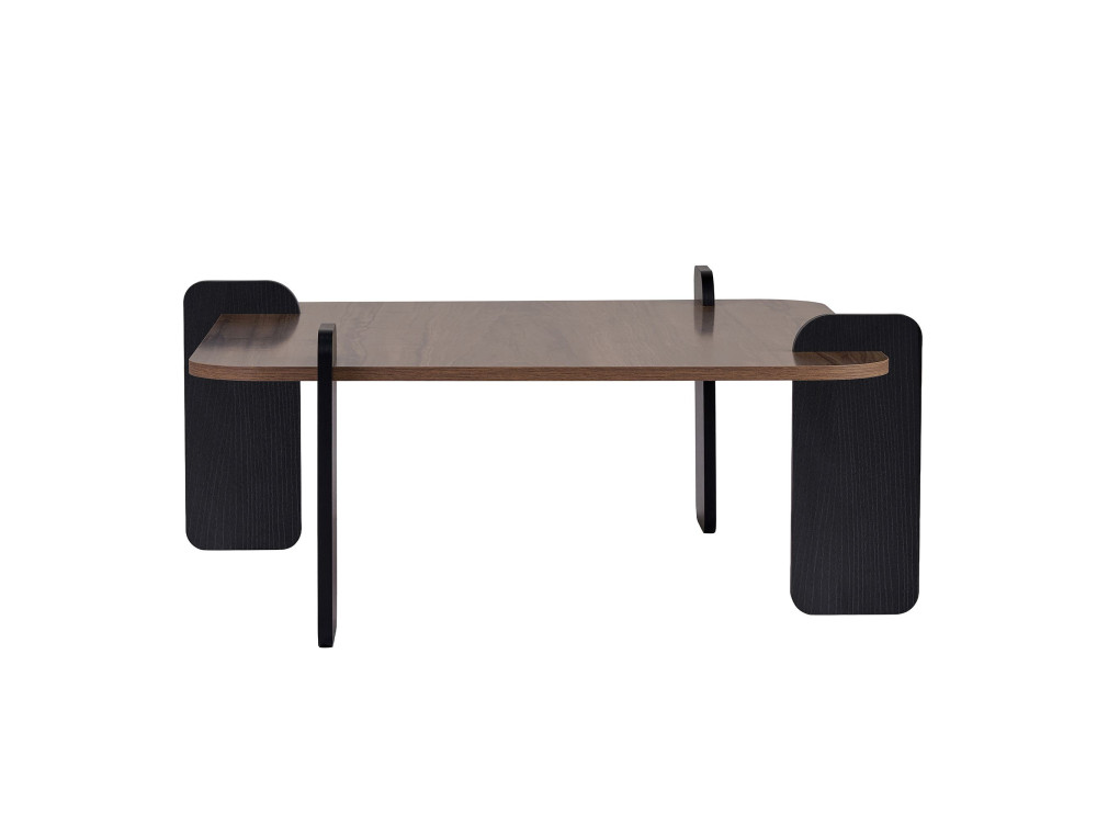 Table basse en bois "Marais" - 90 x 90 x 35 cm - Marron