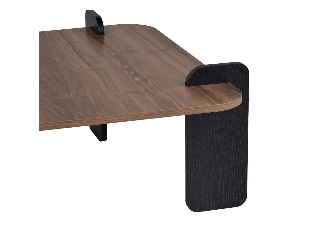 Table basse en bois "Marais" - 90 x 90 x 35 cm - Marron