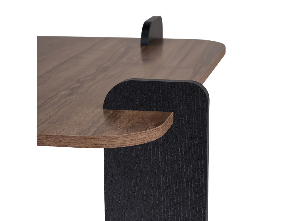 Table basse en bois "Marais" - 90 x 90 x 35 cm - Marron