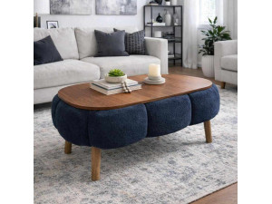 Table basse en bois "Papatya" - 98 x 68 x 45 cm - Gris anthracite