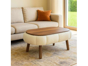 Table basse en bois "Papatya" - 98 x 68 x 45 cm - Blanc