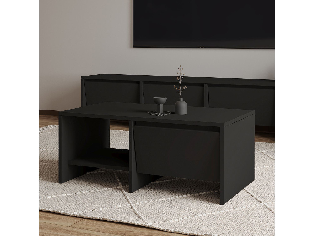 Table basse en bois "Laris" - 90 x 45 x 35 cm - Noir