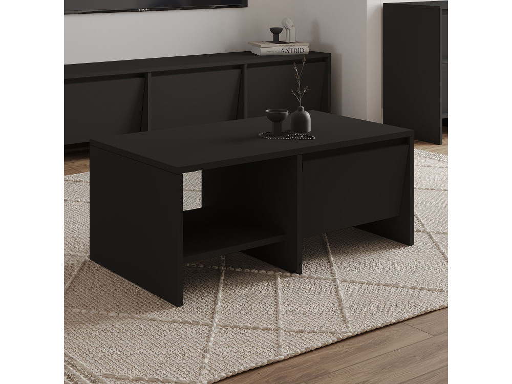 Table basse en bois "Laris" - 90 x 45 x 35 cm - Noir