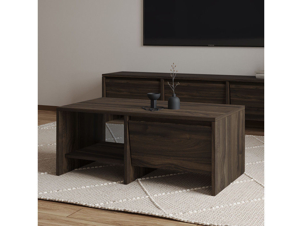 Table basse en bois "Laris" - 90 x 45 x 35 cm - Marron