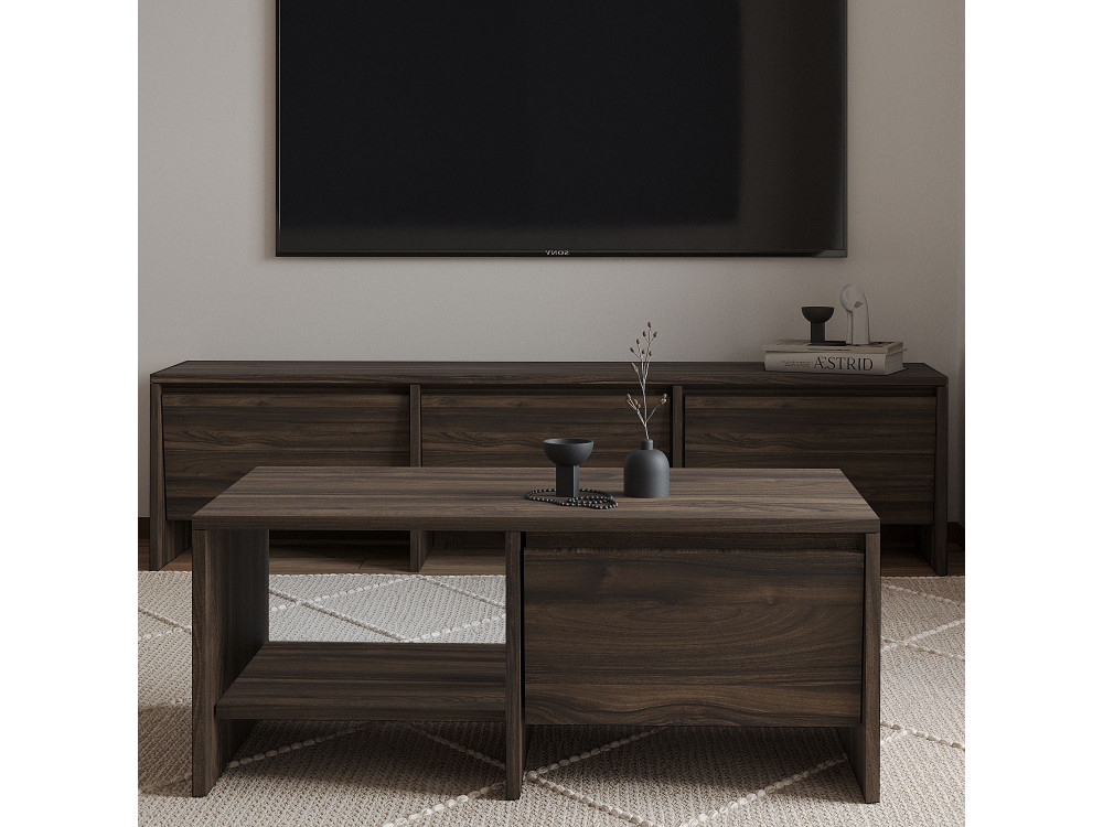 Table basse en bois "Laris" - 90 x 45 x 35 cm - Marron