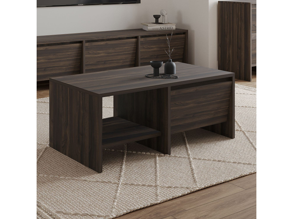 Table basse en bois "Laris" - 90 x 45 x 35 cm - Marron