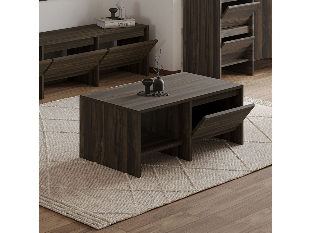 Table basse en bois "Laris" - 90 x 45 x 35 cm - Marron