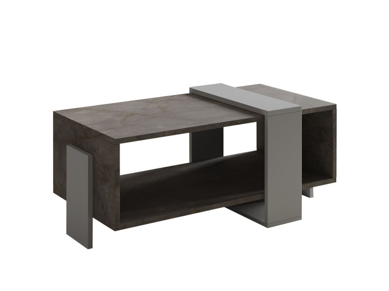 Table basse en bois "Meleni" - 90 x 49 x 40 cm - Gris