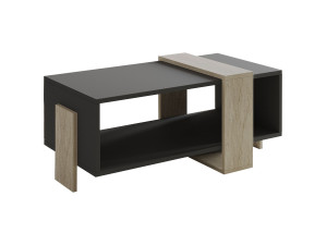 Table basse en bois "Meleni" - 90 x 49 x 40 cm - Gris anthracite