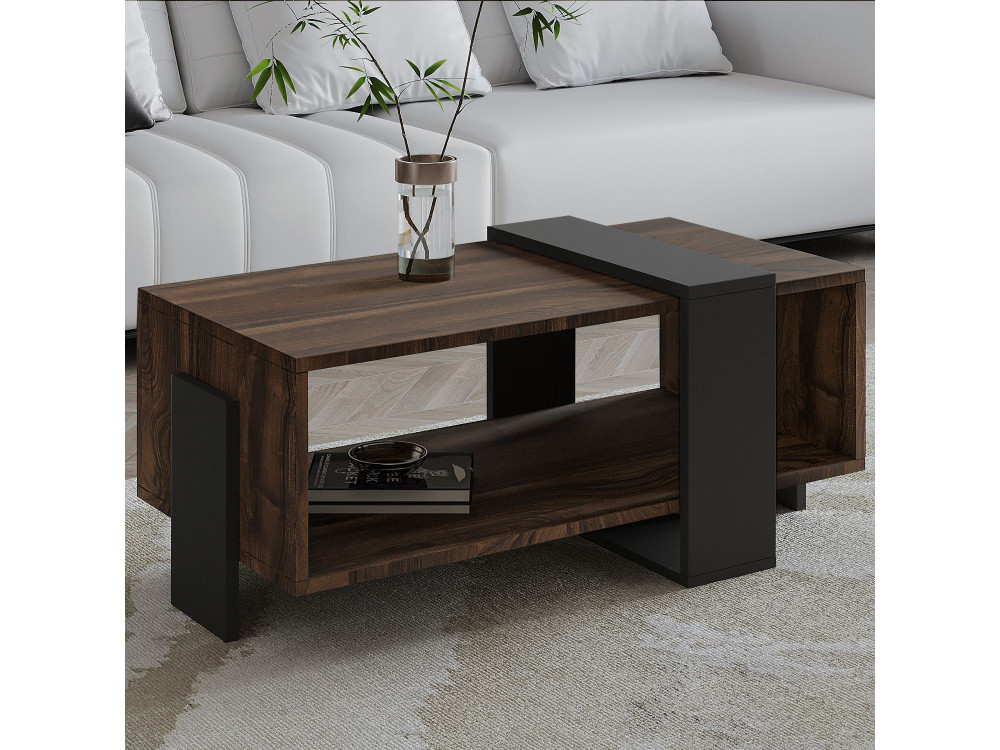 Table basse en bois "Meleni" - 90 x 49 x 40 cm - Marron