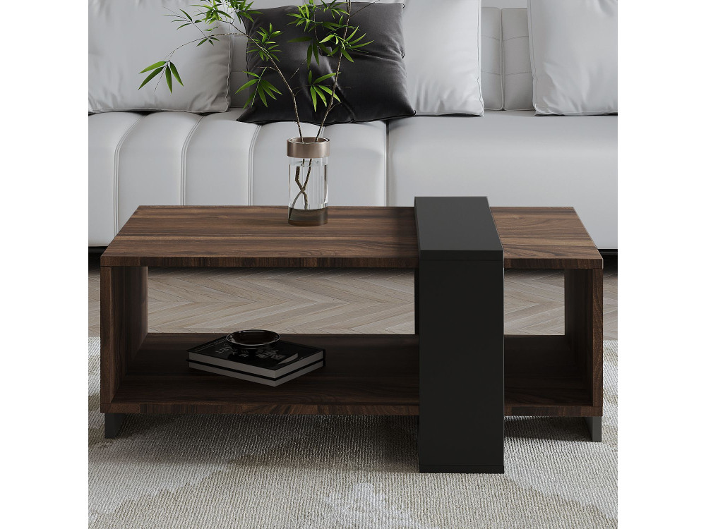 Table basse en bois "Meleni" - 90 x 49 x 40 cm - Marron