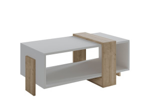 Table basse en bois "Meleni" - 90 x 49 x 40 cm - Blanc