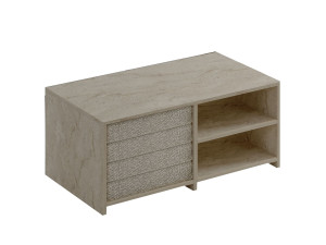 Table basse en bois "Gord" - 90 x 45 x 44 cm - Travertin