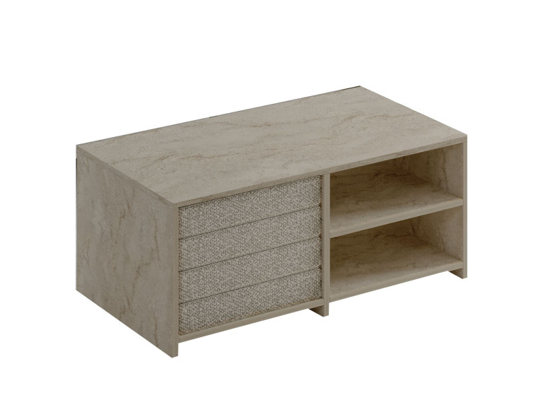 Table basse en bois "Gord" - 90 x 45 x 44 cm - Travertin