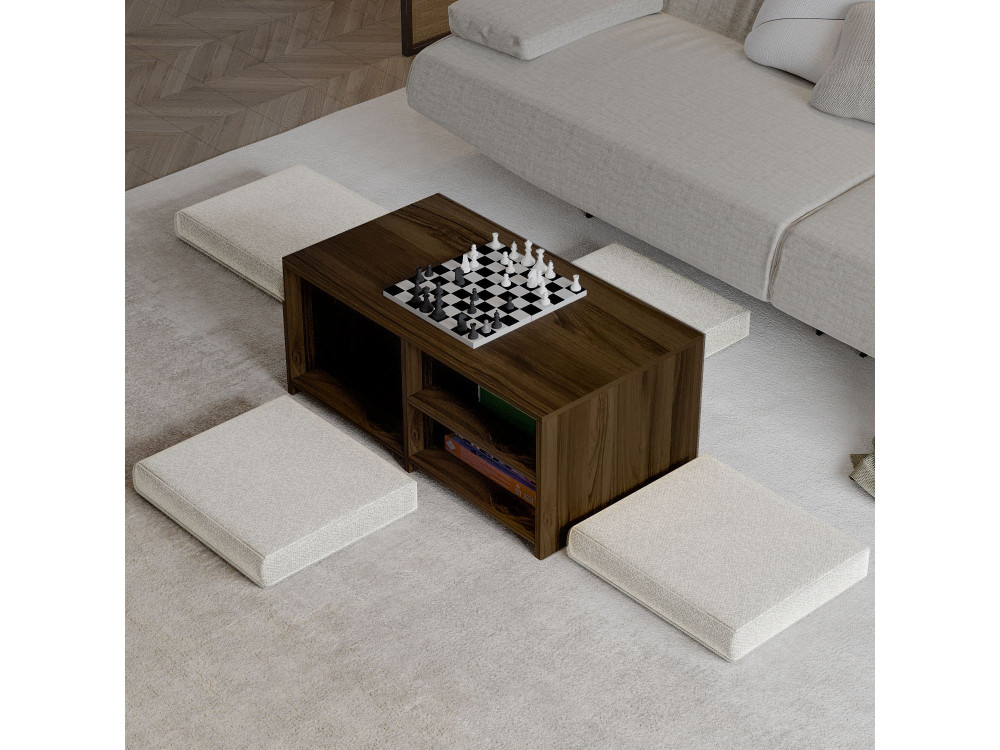 Table basse en bois "Gord" - 90 x 45 x 44 cm - Marron