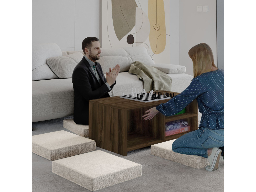 Table basse en bois "Gord" - 90 x 45 x 44 cm - Marron