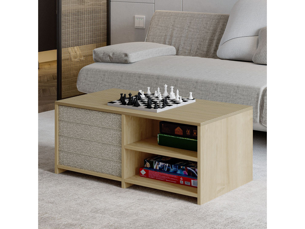 Table basse en bois "Gord" - 90 x 45 x 44 cm - Beige