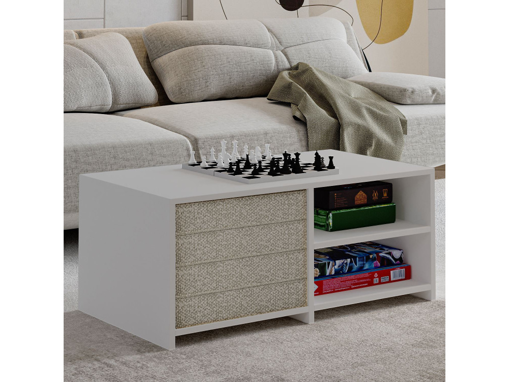 Table basse en bois "Gord" - 90 x 45 x 44 cm - Blanc