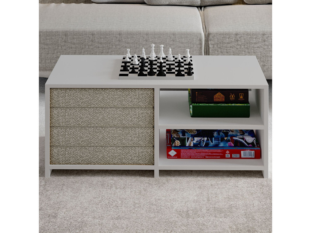 Table basse en bois "Gord" - 90 x 45 x 44 cm - Blanc