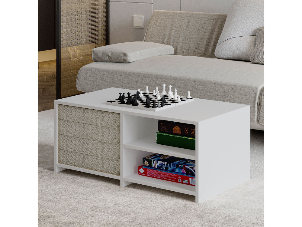 Table basse en bois "Gord" - 90 x 45 x 44 cm - Blanc
