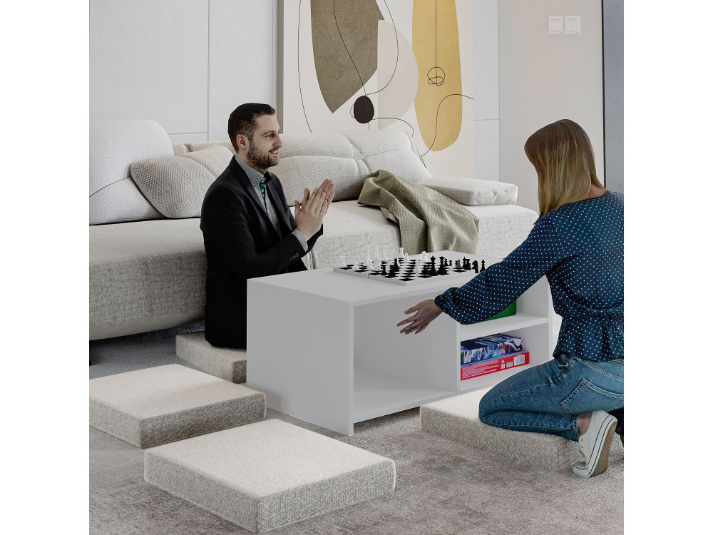 Table basse en bois "Gord" - 90 x 45 x 44 cm - Blanc