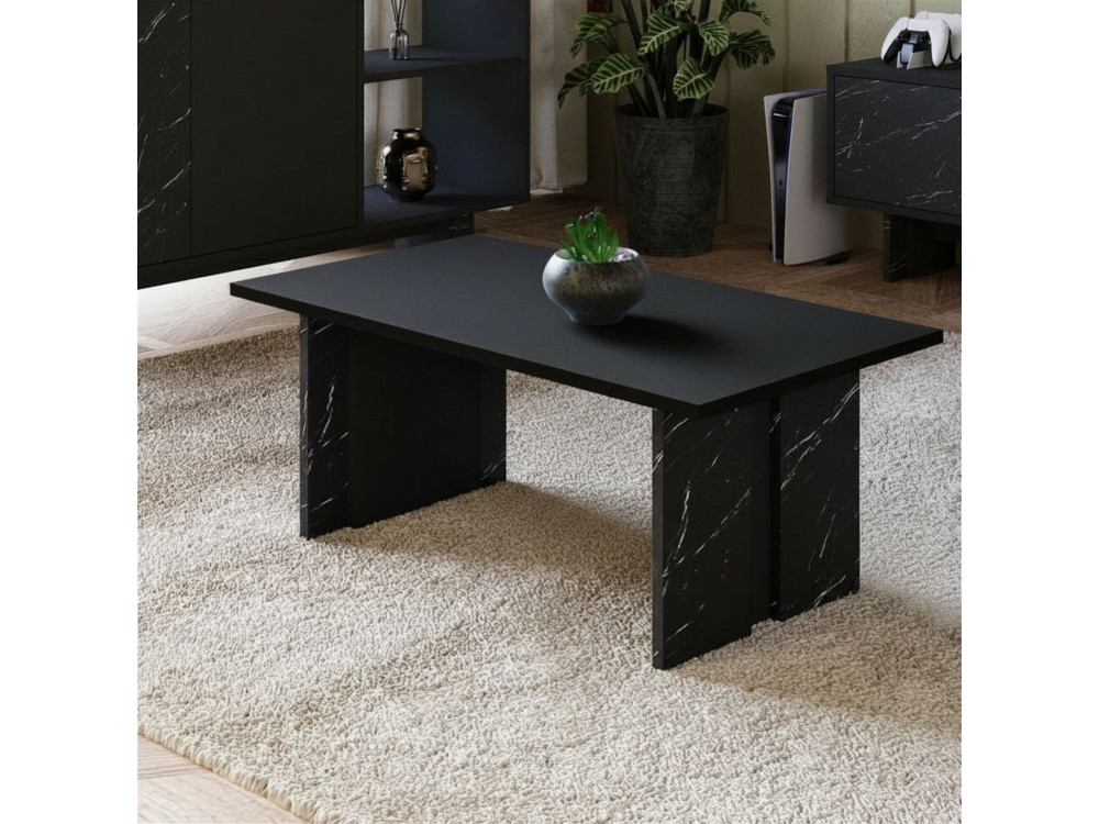 Table basse en bois "Ravello" - 90 x 50 x 40 cm - Noir