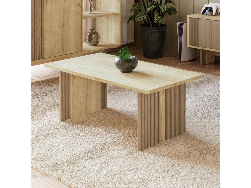 Table basse en bois "Ravello" - 90 x 50 x 40 cm - Beige