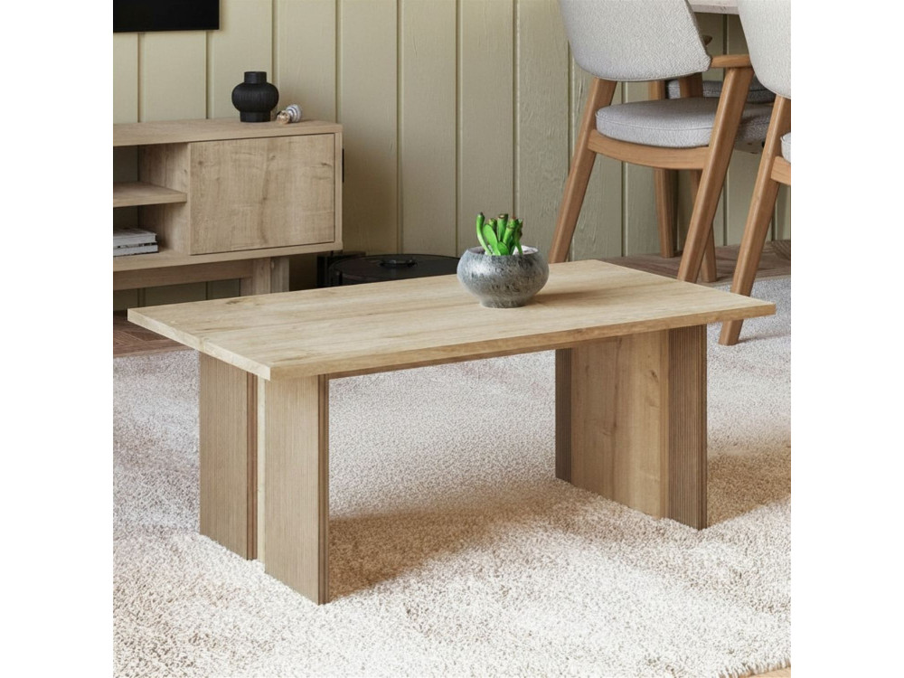Table basse en bois "Ravello" - 90 x 50 x 40 cm - Beige