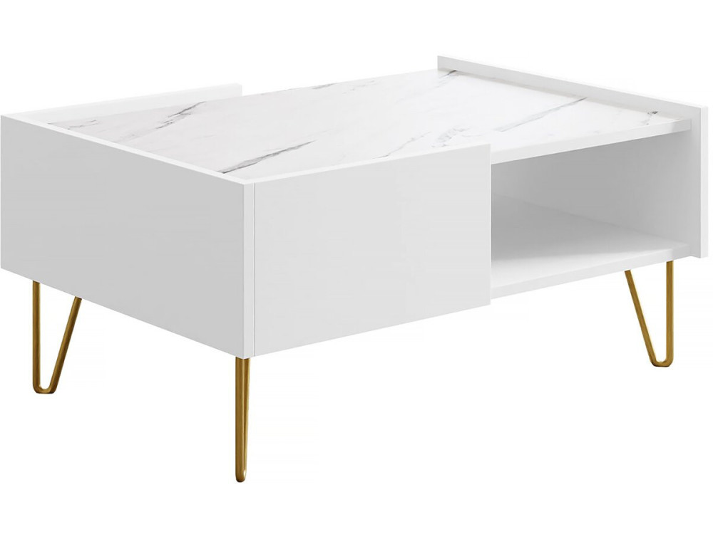 Table basse "Narine L" - 97 X 45 X 65 cm - Blanc