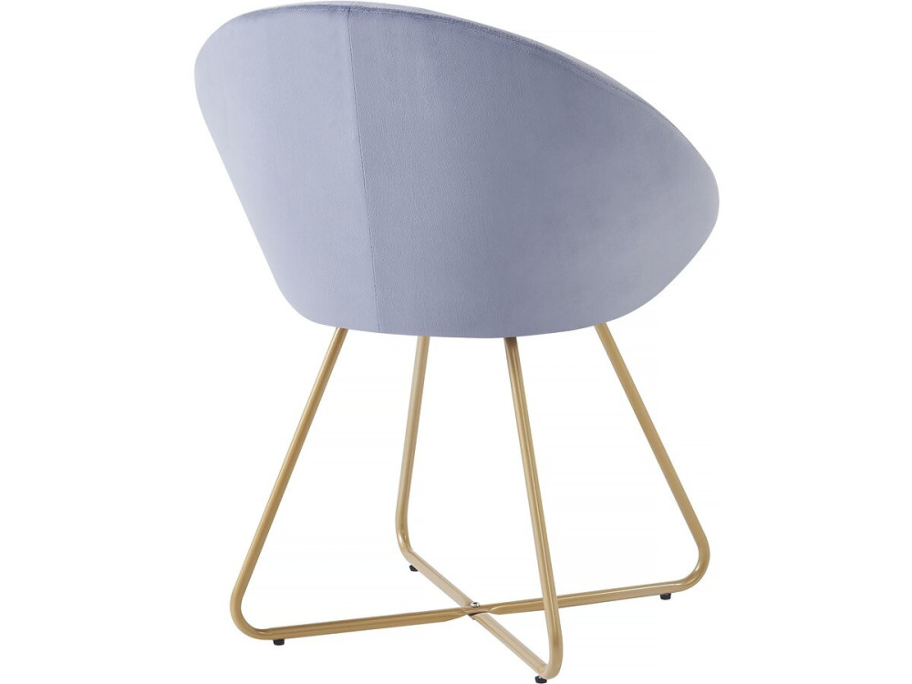 Lot de 2 chaises de la salle a manger en velours "Rosalie" - Gris