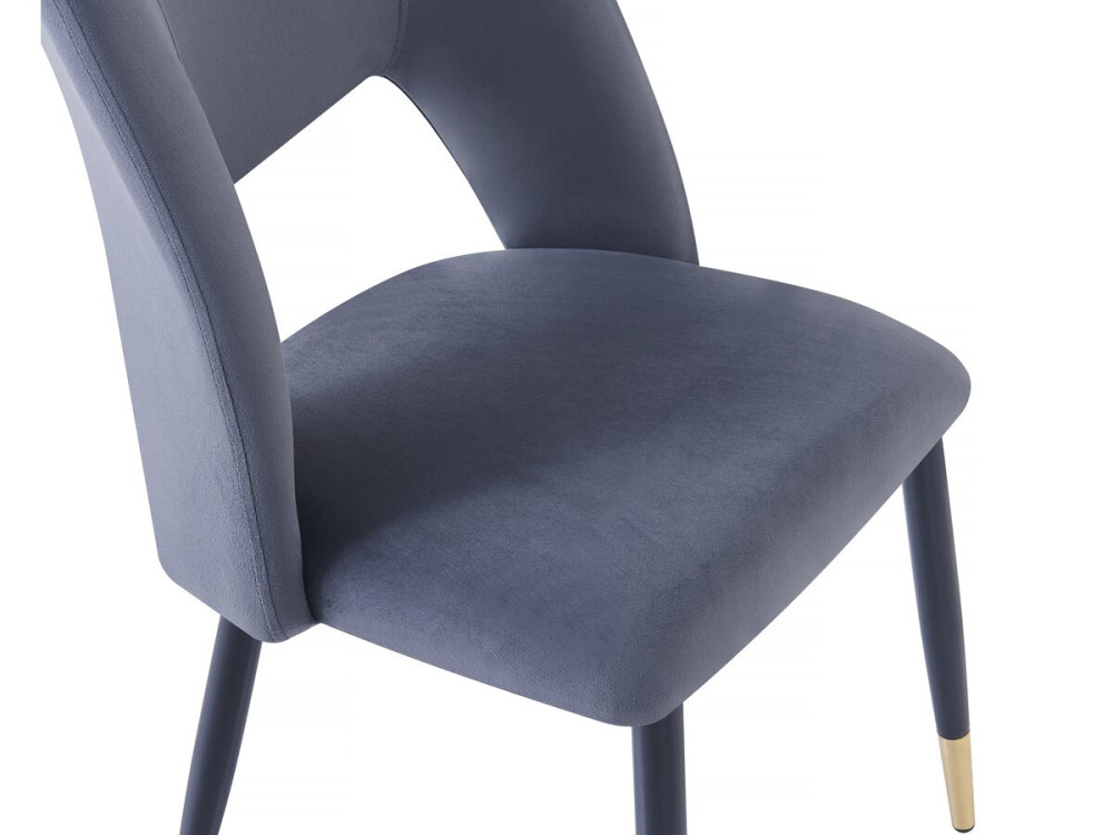 Lot de 2 chaises en velours "Coralie" - Gris