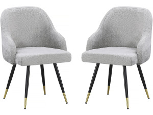 Lot de 2 chaises en tissu "Harmony" - 54 x 57 x 90 cm - Beige