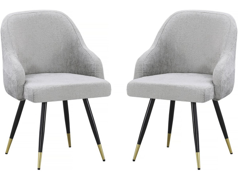 Lot de 2 chaises en tissu "Harmony" - 54 x 57 x 90 cm - Beige