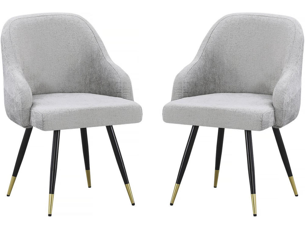 Lot de 2 chaises en tissu "Harmony" - 54 x 57 x 90 cm - Beige
