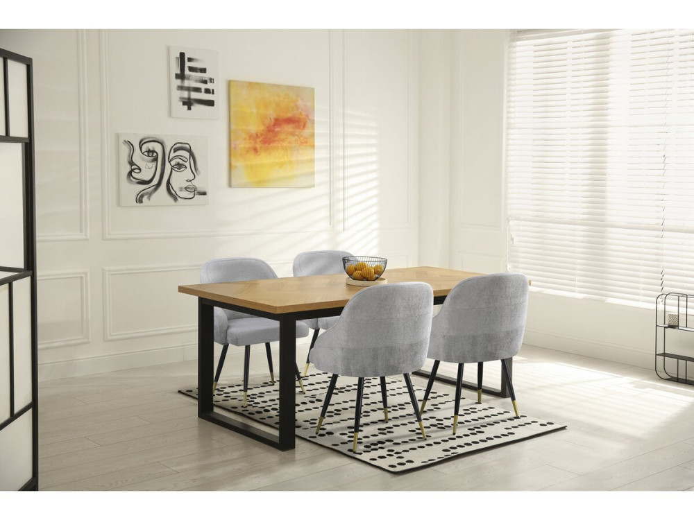 Lot de 2 chaises en tissu "Harmony" - 54 x 57 x 90 cm - Beige