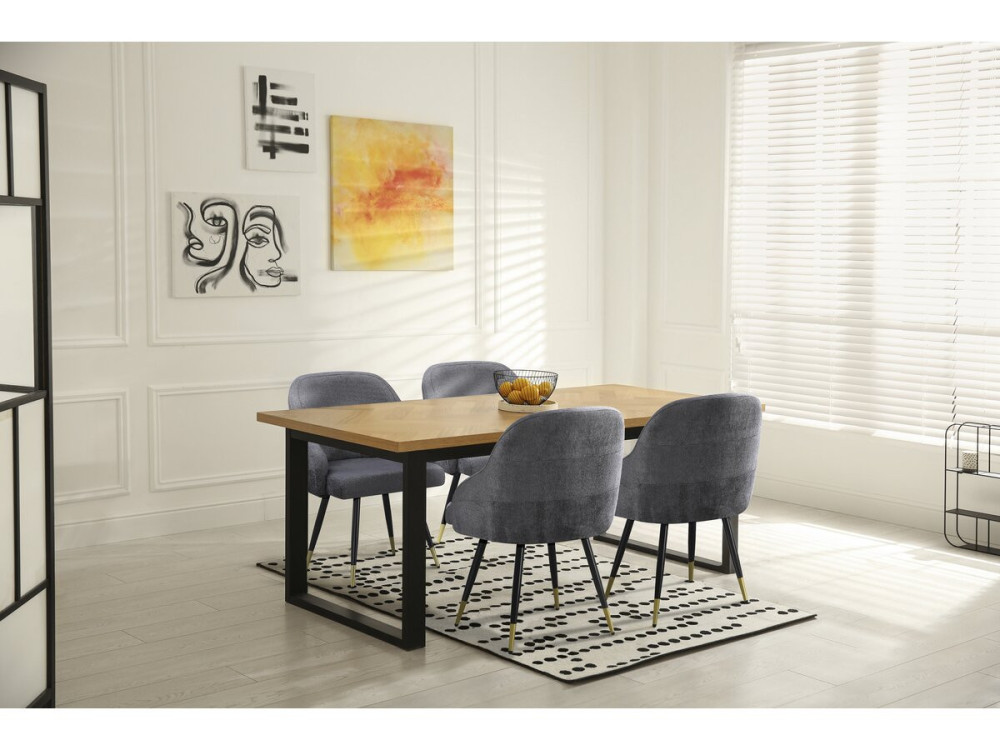 Lot de 2 chaises en tissu "Harmony" - 54 x 57 x 90 cm - Gris