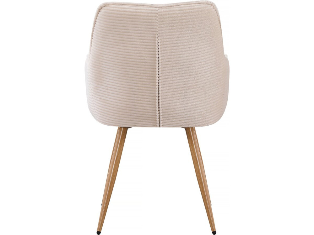 Lot de 2 chaises en velours côtelé  "Mayra" - 60 x 56 x 88 cm - Beige