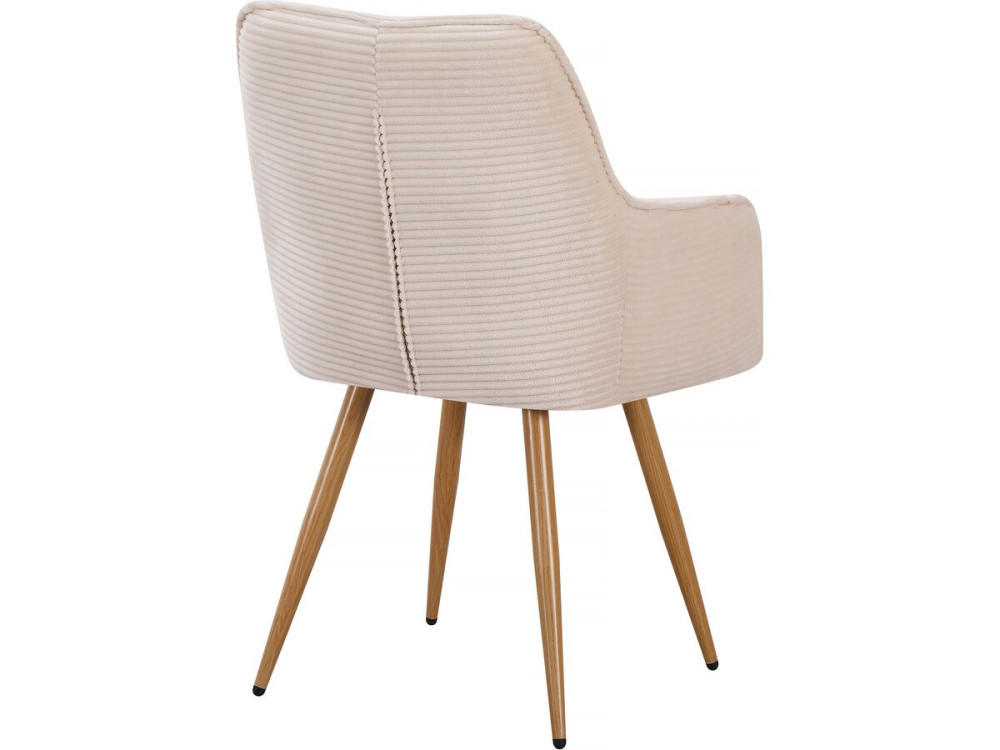 Lot de 2 chaises en velours côtelé  "Mayra" - 60 x 56 x 88 cm - Beige