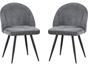 Lot de 2 chaises en tissu "Samuel" - 53 x 51 x 82 cm - Gris