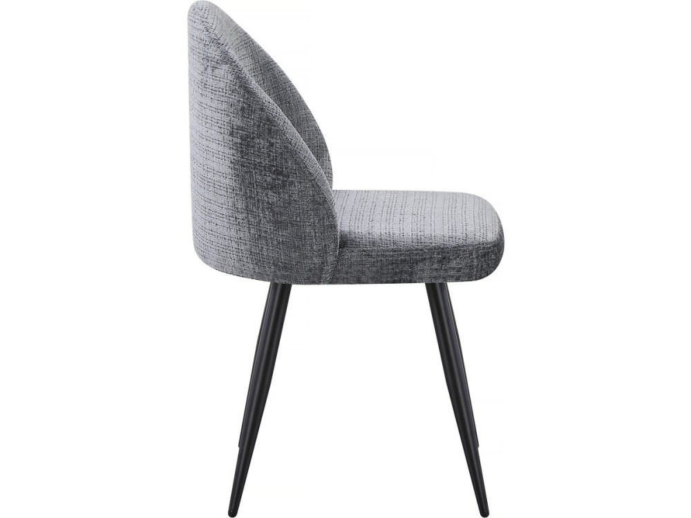 Lot de 2 chaises en tissu "Samuel" - 53 x 51 x 82 cm - Gris