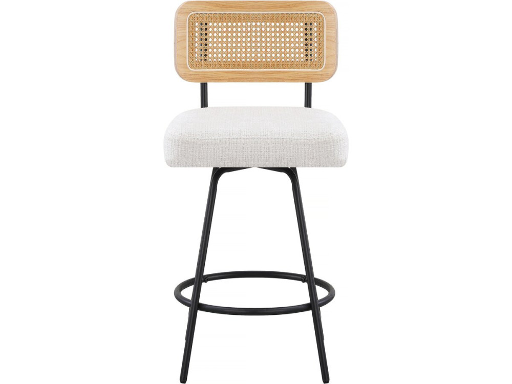 Lot de 2 chaises hautes en tissu "Wilfried" - 51 x 44 x 95 cm - Beige