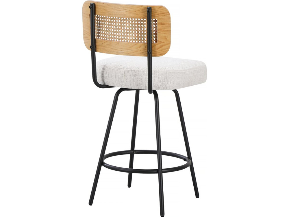 Lot de 2 chaises hautes en tissu "Wilfried" - 51 x 44 x 95 cm - Beige
